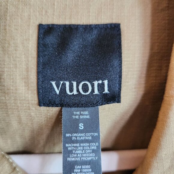 Vuori Jacket Small Tan Women's Ripstop Shacket Shirt Pockets Buttons - Picture 6 of 10